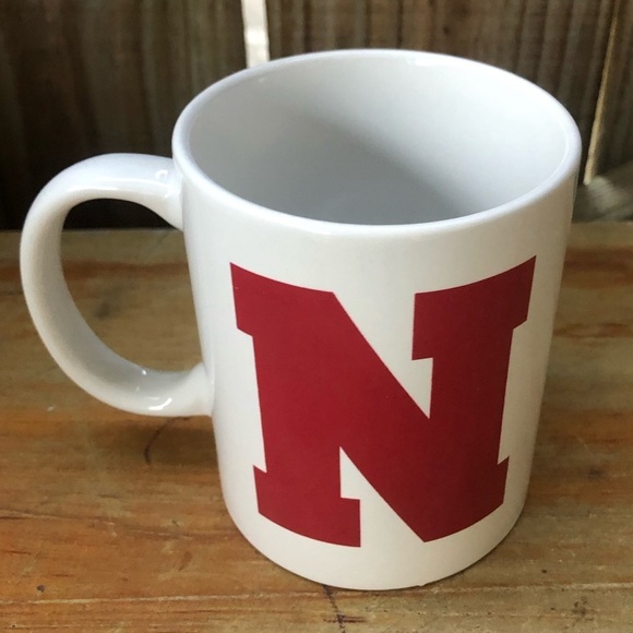 Nebraska Red & White Ceramic Coffee Mug Corn Huskers - Picture 2 of 6